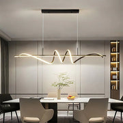 BAMDECOR A202 Modern LED Linear Pendant Lights with Dimmable LED (160cm/180cm-Black) 1.8 Meters V255-BAM-A202-1.8-BLK