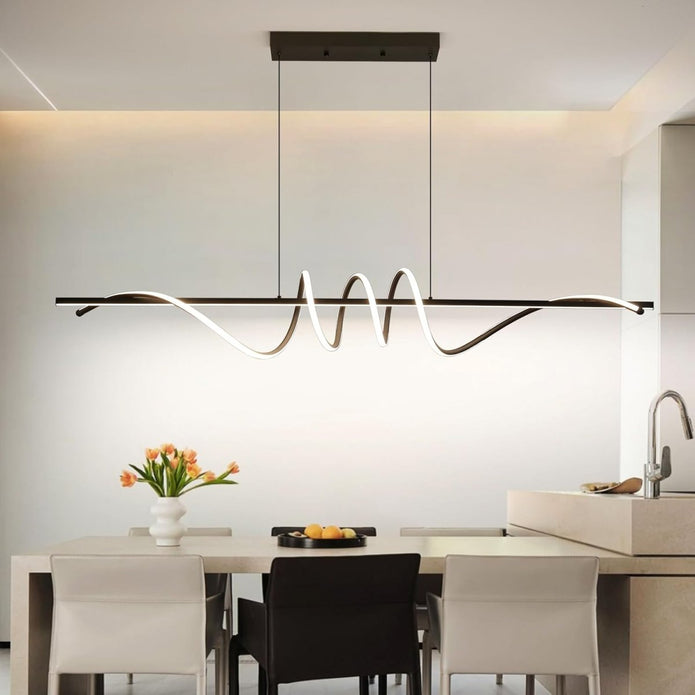 BAMDECOR A202 Modern LED Linear Pendant Lights with Dimmable LED (160cm/180cm-Black) 1.8 Meters V255-BAM-A202-1.8-BLK