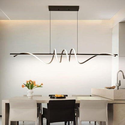 BAMDECOR A202 Modern LED Linear Pendant Lights with Dimmable LED (160cm/180cm-Black) 1.8 Meters V255-BAM-A202-1.8-BLK