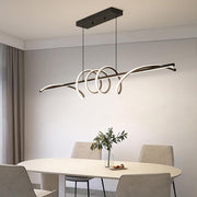BAMDECOR A202 Modern LED Linear Pendant Lights with Dimmable LED (160cm/180cm-Black) 1.8 Meters V255-BAM-A202-1.8-BLK