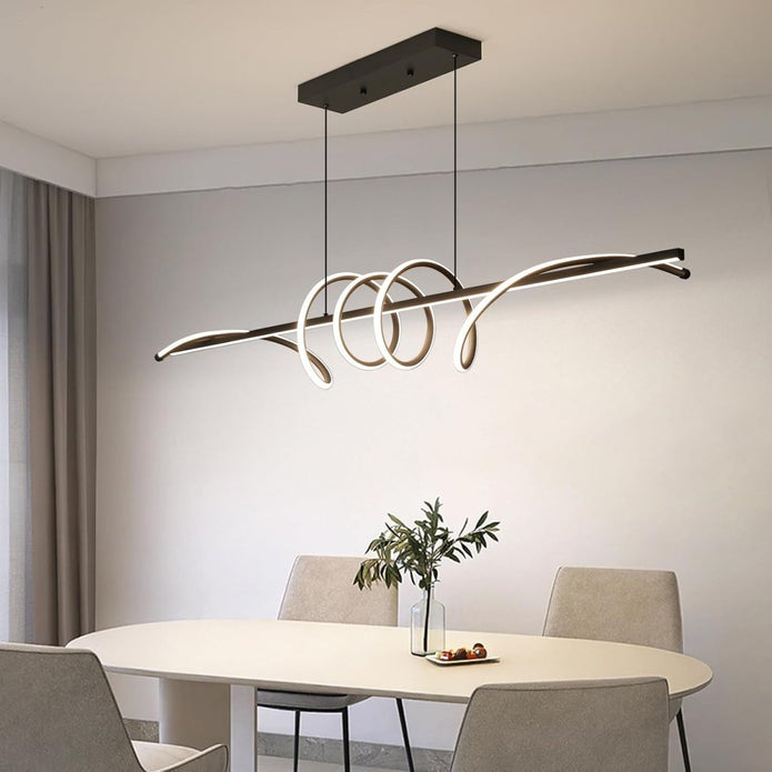 BAMDECOR A202 Modern LED Linear Pendant Lights with Dimmable LED (160cm/180cm-Black) 1.8 Meters V255-BAM-A202-1.8-BLK