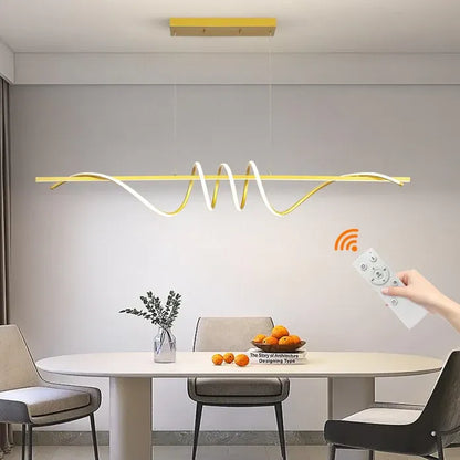 BAMDECOR A202 Modern LED Linear Pendant Lights with Dimmable LED 180cm-Gold V255-BAM-A202-1.8-GOLD