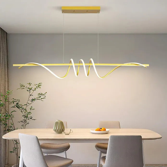 BAMDECOR A202 Modern LED Linear Pendant Lights with Dimmable LED 180cm-Gold V255-BAM-A202-1.8-GOLD