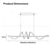 BAMDECOR A202 Modern LED Linear Pendant Lights with Dimmable LED 180cm-Gold V255-BAM-A202-1.8-GOLD