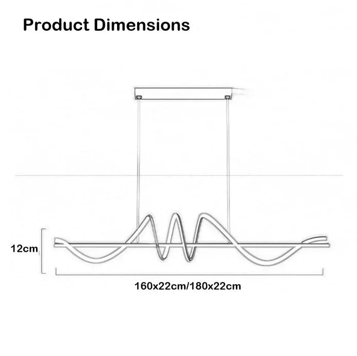 BAMDECOR A202 Modern LED Linear Pendant Lights with Dimmable LED 180cm-Gold V255-BAM-A202-1.8-GOLD