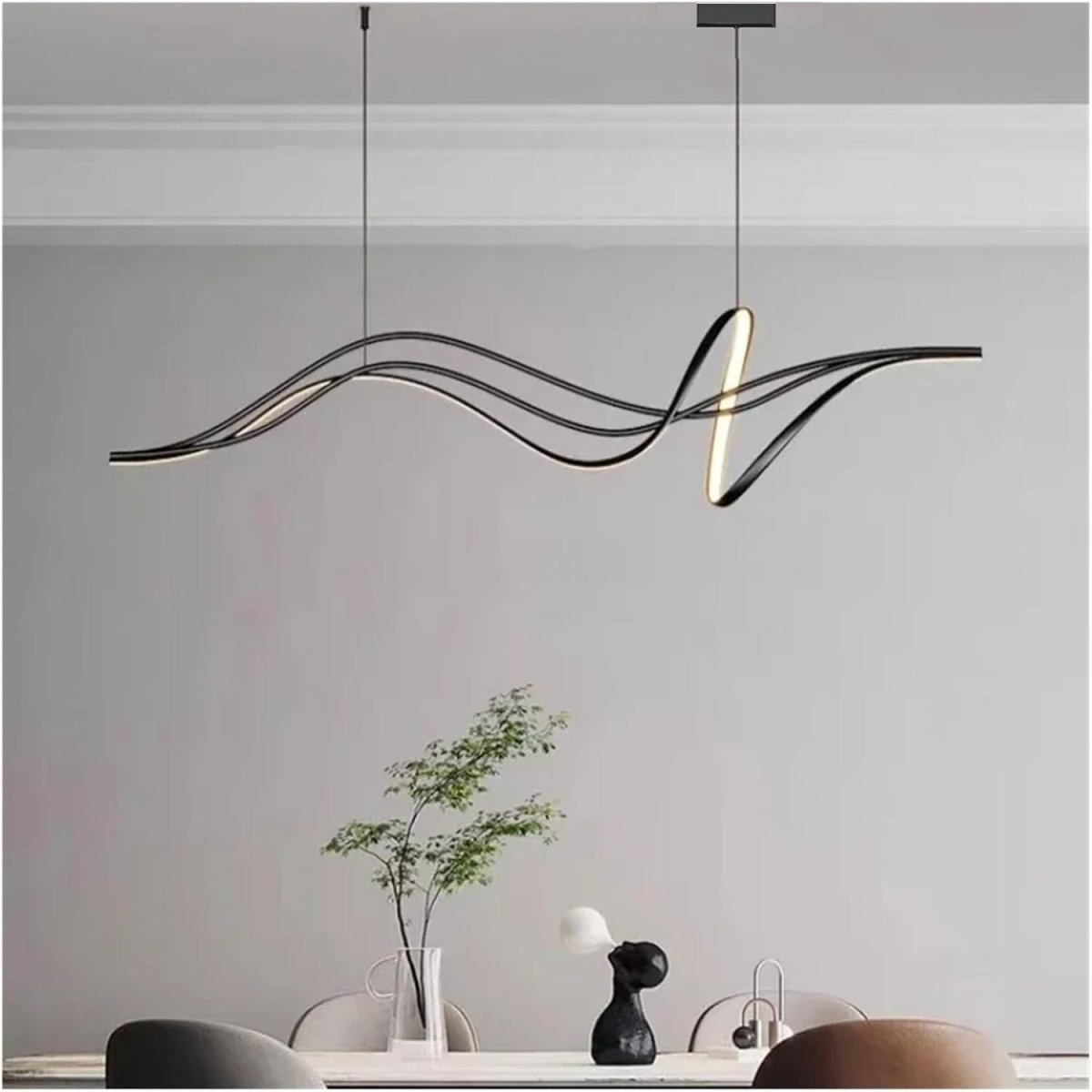 BAMDECOR A203 1.6m Modern minimalist pendant lights for home decoration ceiling pendant light V255-BAM-A203-1.6-BLK