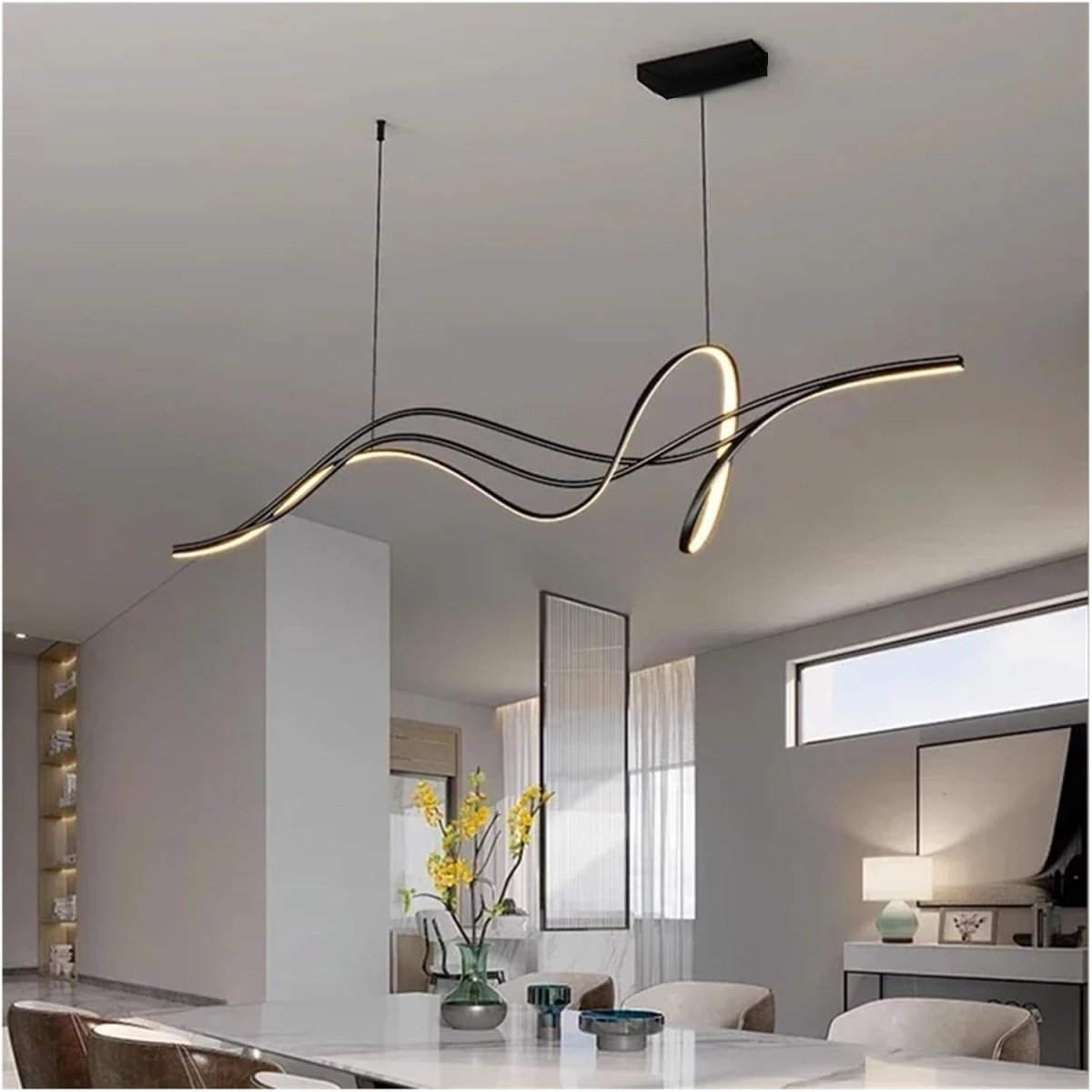 BAMDECOR A203 1.8m Modern minimalist pendant lights for home decoration ceiling pendant light (Black) V255-BAM-A203-1.8-BLK
