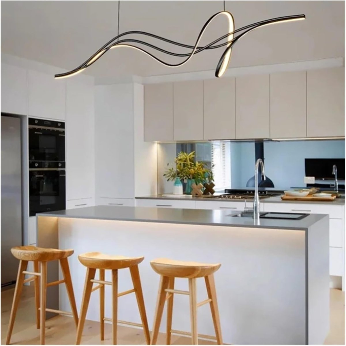 BAMDECOR A203 1.8m Modern minimalist pendant lights for home decoration ceiling pendant light (Black) V255-BAM-A203-1.8-BLK