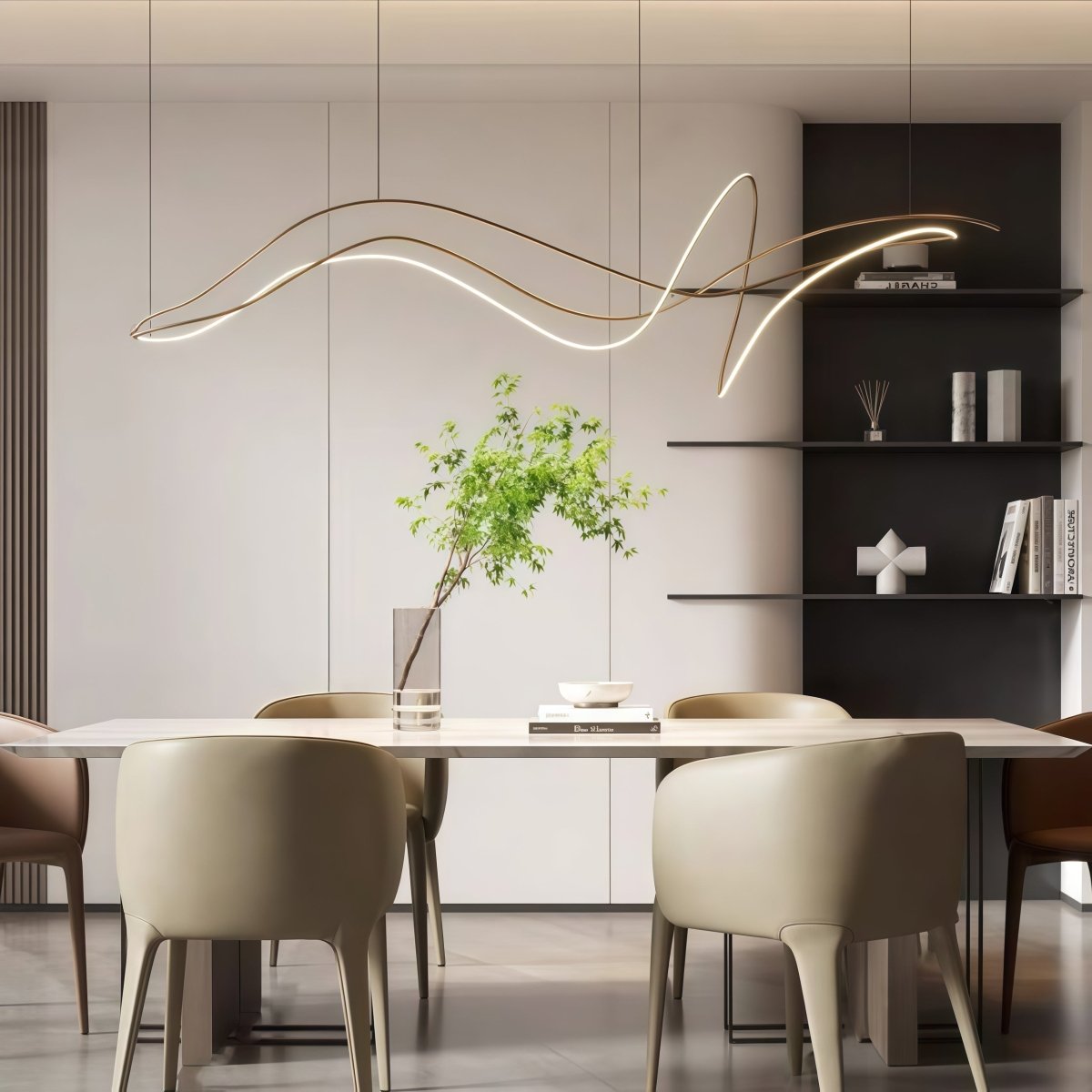 BAMDECOR A203 1.8m Modern minimalist pendant lights for home decoration ceiling pendant light (Gold) V255-BAM-A203-1.8-GOLD