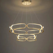 BAMDECOR A209 Colette Ceiling Chandelier Led Modern Circular Art Aluminum Light Fixture for Living Room V255-BAM-A209/2-GOLD
