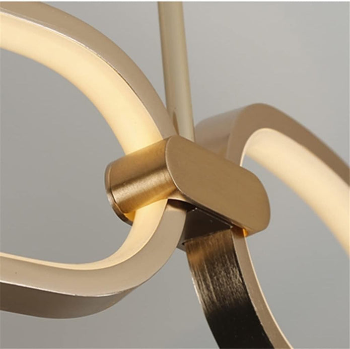 BAMDECOR A209 Colette Ceiling Chandelier Led Modern Circular Art Aluminum Light Fixture for Living Room V255-BAM-A209/3-GOLD