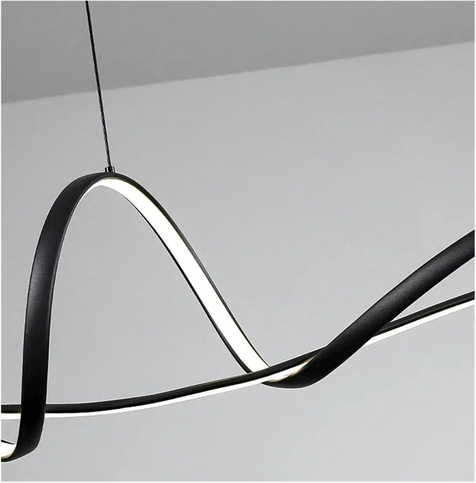 BAMDECOR A210 Modern LED Linear Pendant Lights with Dimmable LED and Adjustable Hanging Length 120cm -Black V255-BAM-A210-L120