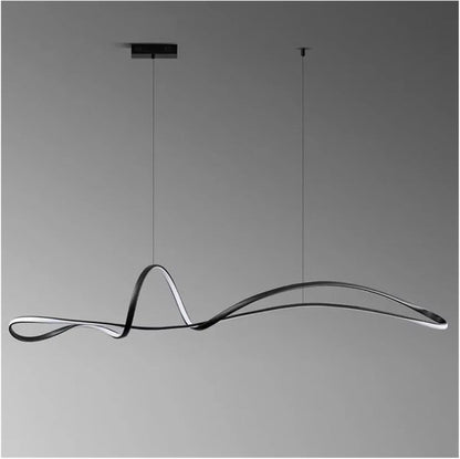 BAMDECOR A210 Modern LED Linear Pendant Lights with Dimmable LED and Adjustable Hanging Length 150cm -Black V255-BAM-A210-L150