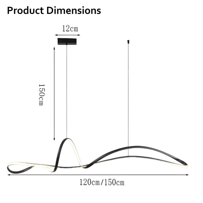 BAMDECOR A210 Modern LED Linear Pendant Lights with Dimmable LED and Adjustable Hanging Length 150cm -Black V255-BAM-A210-L150