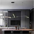 BAMDECOR A210 Modern LED Linear Pendant Lights with Dimmable LED and Adjustable Hanging Length 180cm -Black V255-BAM-A210-L180