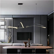 BAMDECOR A210 Modern LED Linear Pendant Lights with Dimmable LED and Adjustable Hanging Length 180cm -Black V255-BAM-A210-L180
