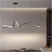 BAMDECOR A210 Modern LED Linear Pendant Lights with Dimmable LED and Adjustable Hanging Length 180cm -Black V255-BAM-A210-L180