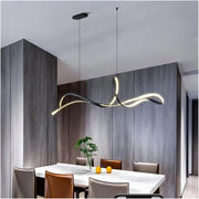 BAMDECOR A210 Modern LED Linear Pendant Lights with Dimmable LED and Adjustable Hanging Length 180cm -Black V255-BAM-A210-L180