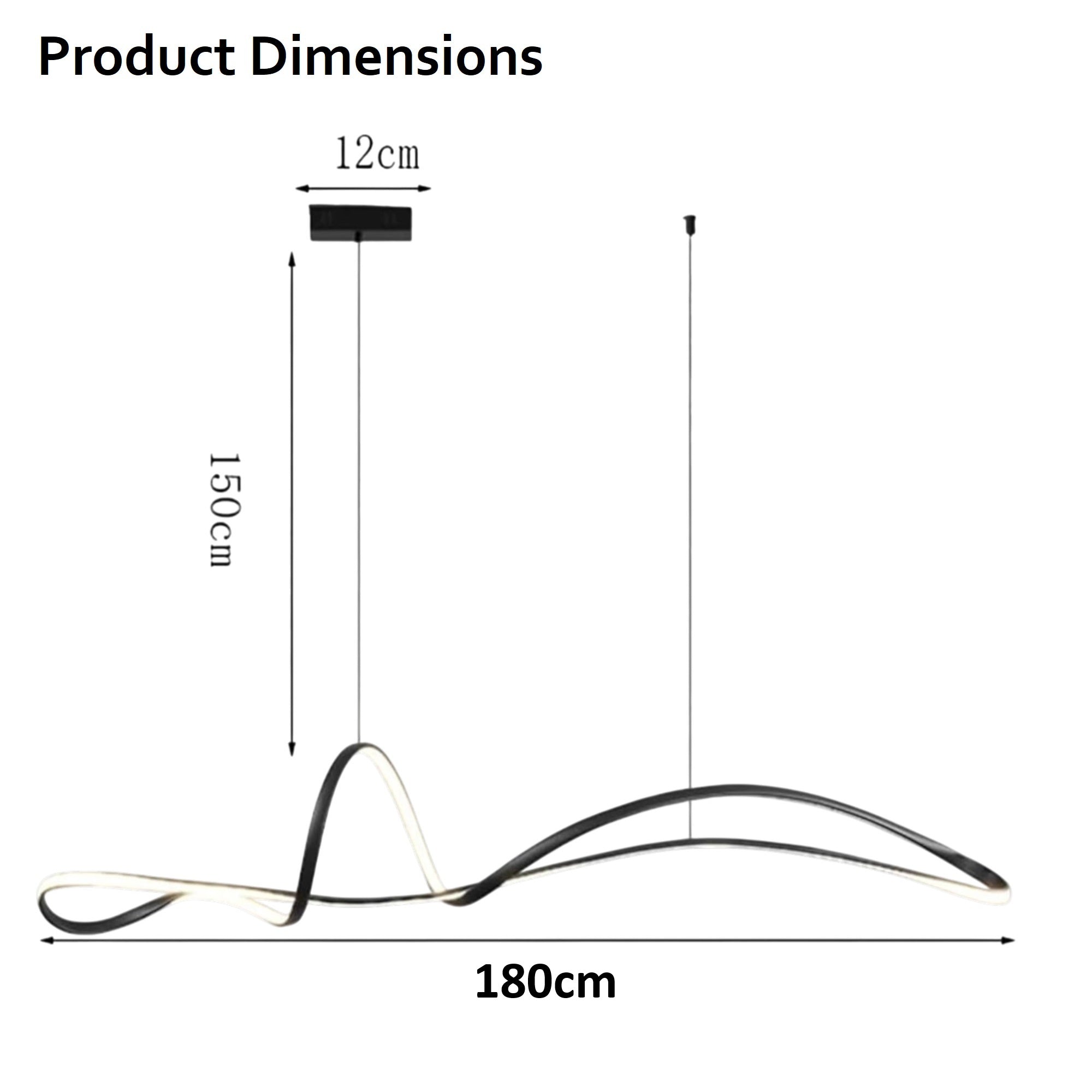 BAMDECOR A210 Modern LED Linear Pendant Lights with Dimmable LED and Adjustable Hanging Length 180cm -Black V255-BAM-A210-L180