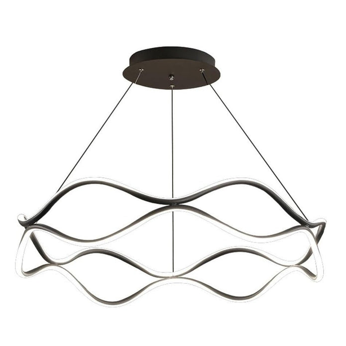 BAMDECOR A212/1 Black Modern Wavy Art Aluminum Light Fixture for Living Room Bedroom Indoor Decor V255-BAM-A212/1-BLK