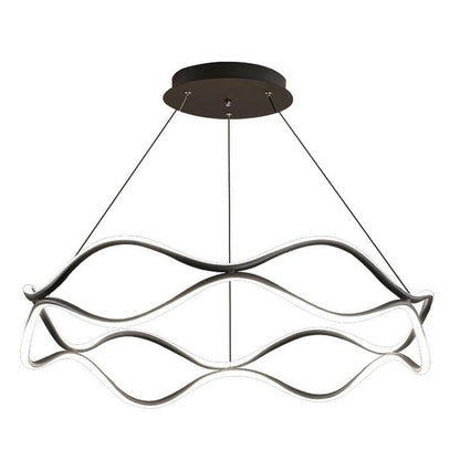 BAMDECOR A212/1 Black Modern Wavy Art Aluminum Light Fixture for Living Room Bedroom Indoor Decor V255-BAM-A212/1-BLK