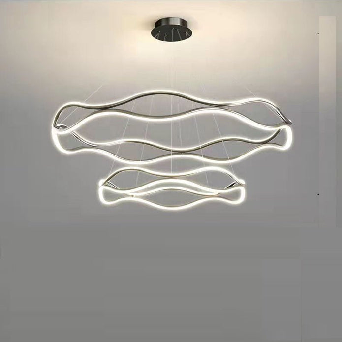 BAMDECOR A212/2 Modern Wavy Art Aluminum Light Fixture for Living Room Bedroom Indoor Decor V255-BAM-A212/2-GOLD