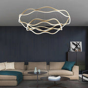 BAMDECOR A212/2 Modern Wavy Art Aluminum Light Fixture for Living Room Bedroom Indoor Decor V255-BAM-A212/2-GOLD