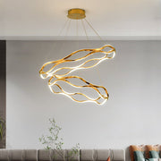 BAMDECOR A212/2 Modern Wavy Art Aluminum Light Fixture for Living Room Bedroom Indoor Decor V255-BAM-A212/2-GOLD