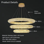 BAMDECOR C3312/3 Crystal Chandelier Living Room Chandelier Crystal Chandelier Room Dining Room lamp New V255-BAM-C331-3-040608
