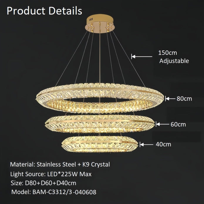 BAMDECOR C3312/3 Crystal Chandelier Living Room Chandelier Crystal Chandelier Room Dining Room lamp New V255-BAM-C331-3-040608
