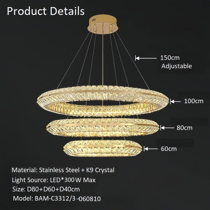 BAMDECOR C3312/3 Crystal Chandelier Living Room Chandelier Crystal Chandelier Room Dining Room lamp New V255-BAM-C3312-3-060810
