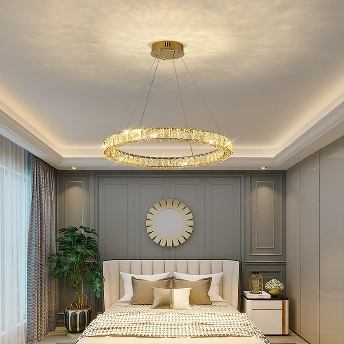 BAMDECOR C3313/1 Modern Crystal Chandeliers Lighting Fixtures Contemporary Round Chandelier Lighting Fixtures V255-BAM-C3313-1-60