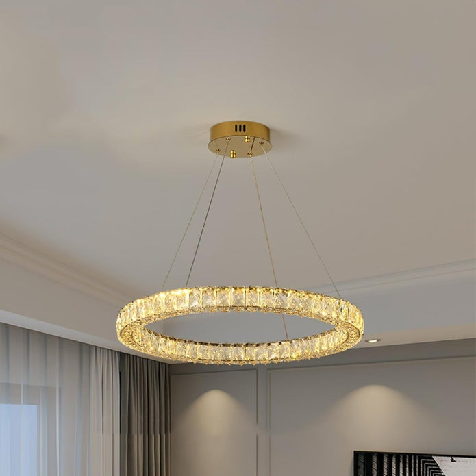 BAMDECOR C3313/1 Modern Crystal Chandeliers Lighting Fixtures Contemporary Round Chandelier Lighting Fixtures V255-BAM-C3313-1-60