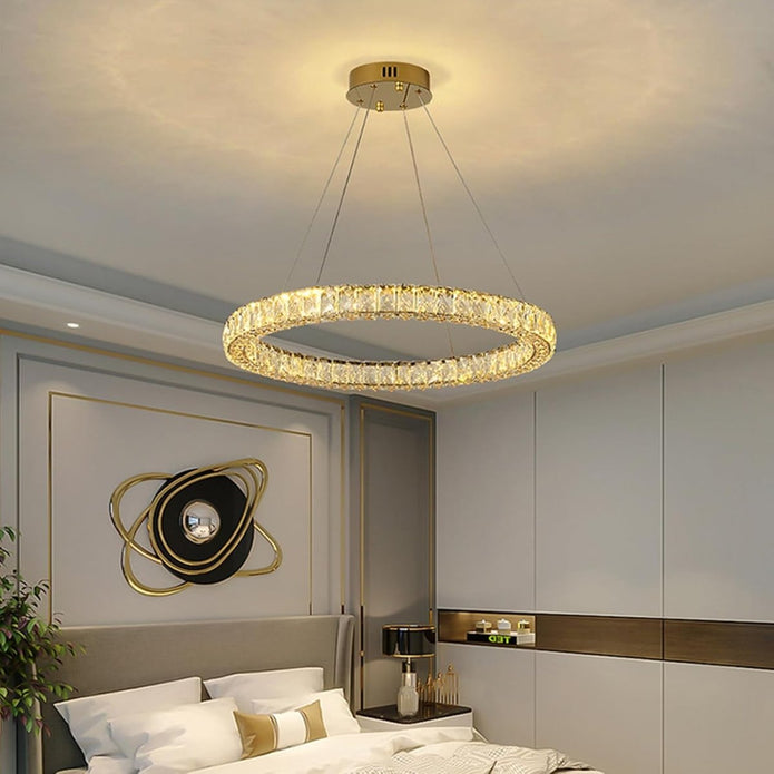 BAMDECOR C3313/1 Modern Crystal Chandeliers Lighting Fixtures Contemporary Round Chandelier Lighting Fixtures V255-BAM-C3313-1-60