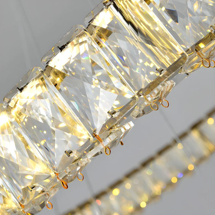 BAMDECOR C3313/1 Modern Crystal Chandeliers Lighting Fixtures Contemporary Round Chandelier Lighting Fixtures V255-BAM-C3313-1-60