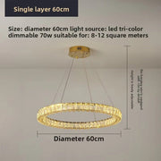 BAMDECOR C3313/1 Modern Crystal Chandeliers Lighting Fixtures Contemporary Round Chandelier Lighting Fixtures V255-BAM-C3313-1-60