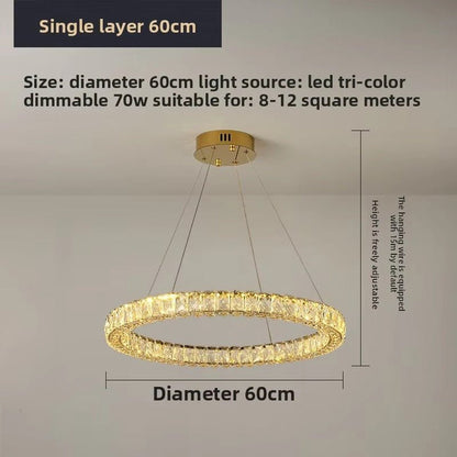 BAMDECOR C3313/1 Modern Crystal Chandeliers Lighting Fixtures Contemporary Round Chandelier Lighting Fixtures V255-BAM-C3313-1-60
