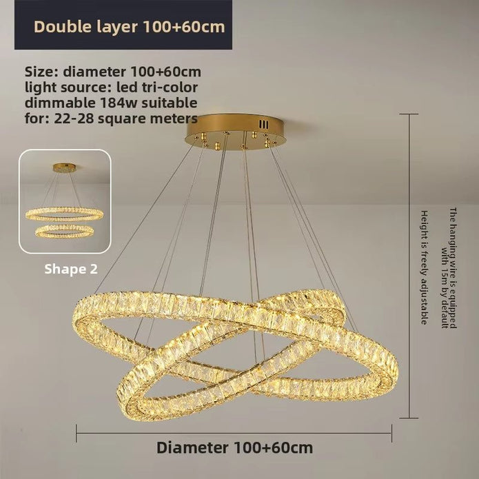 BAMDECOR C3313/2 Modern Crystal Chandeliers Lighting Fixtures Contemporary Round Chandelier Lighting Fixtures V255-BAM-C3313-2-0610
