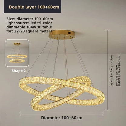 BAMDECOR C3313/2 Modern Crystal Chandeliers Lighting Fixtures Contemporary Round Chandelier Lighting Fixtures V255-BAM-C3313-2-0610