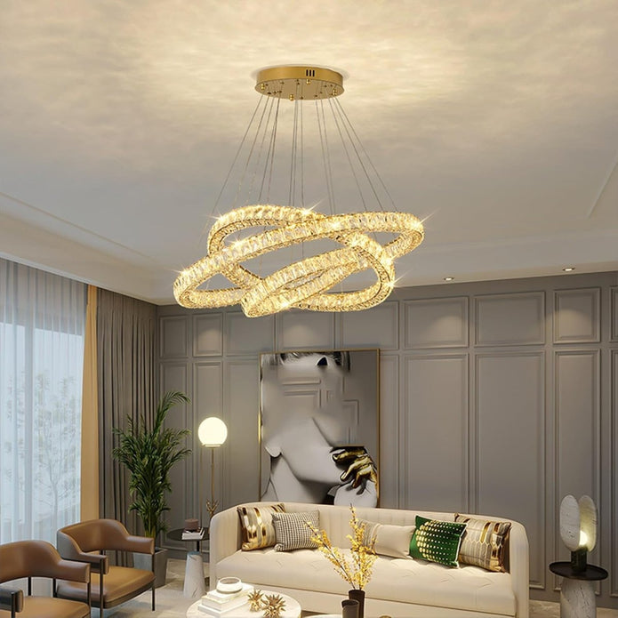 BAMDECOR C3313/3 Modern Crystal Chandeliers Lighting Fixtures Contemporary Round Chandelier Lighting Fixtures V255-BAM-C3313-3-040608