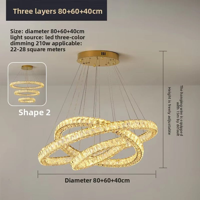 BAMDECOR C3313/3 Modern Crystal Chandeliers Lighting Fixtures Contemporary Round Chandelier Lighting Fixtures V255-BAM-C3313-3-040608
