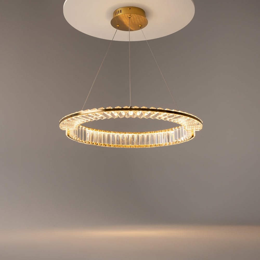BAMDECOR C3318/1 Modern Crystal Chandeliers Lighting Fixtures Contemporary Round Chandelier Lighting Fixtures V255-BAM-C3318-1-60