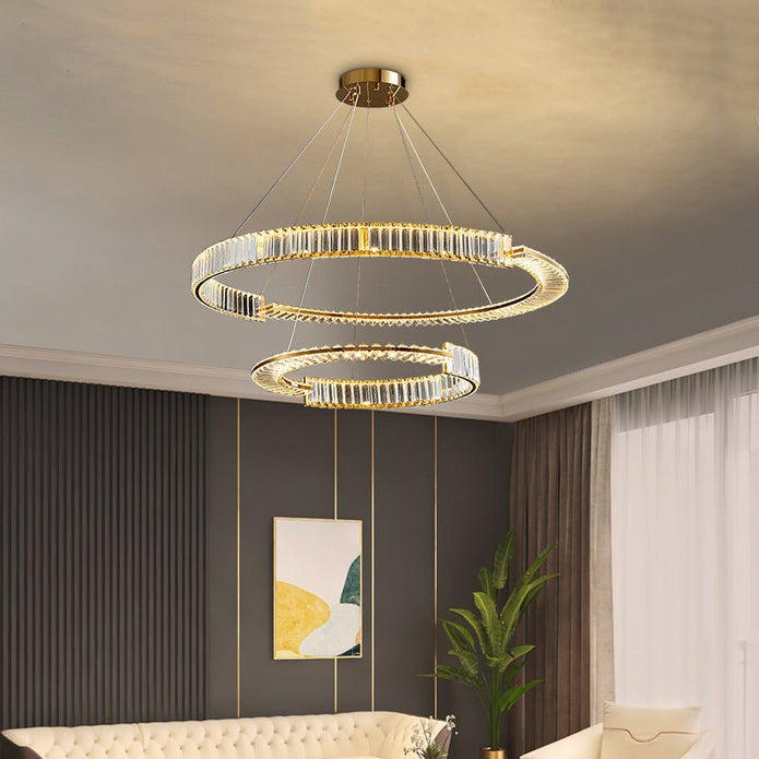 BAMDECOR C3318/2 Modern Crystal Chandeliers Lighting Fixtures Contemporary Round Chandelier Lighting Fixtures V255-BAM-C3318-2-0608