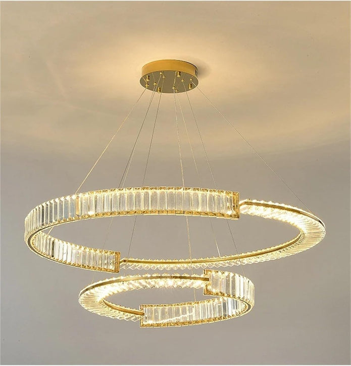 BAMDECOR C3318/2 Modern Crystal Chandeliers Lighting Fixtures Contemporary Round Chandelier Lighting Fixtures V255-BAM-C3318-2-0608