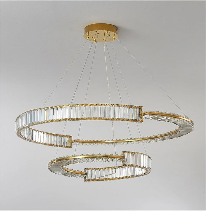 BAMDECOR C3318/2 Modern Crystal Chandeliers Lighting Fixtures Contemporary Round Chandelier Lighting Fixtures V255-BAM-C3318-2-0608