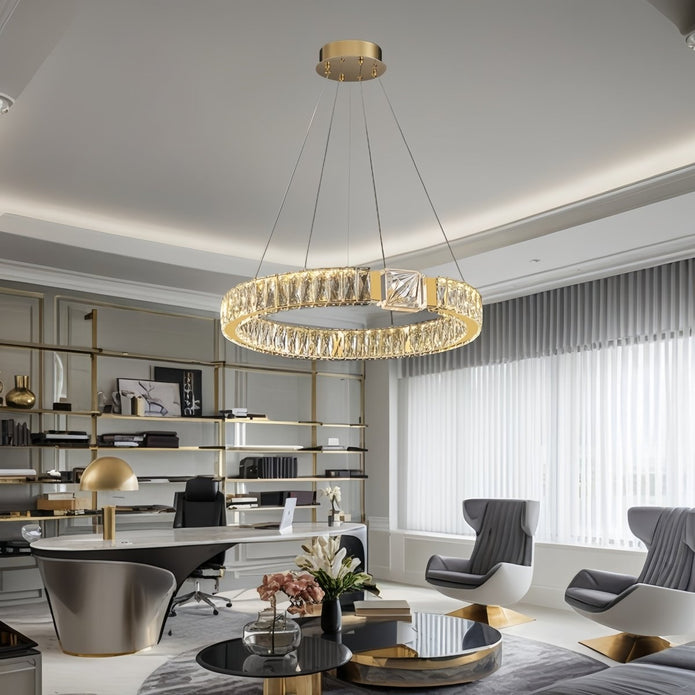 BAMDECOR C3319 Modern Crystal Chandeliers Lighting Fixtures Contemporary Round Chandelier Lighting Fixtures V255-BAM-C3319-1-60