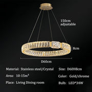 BAMDECOR C3319 Modern Crystal Chandeliers Lighting Fixtures Contemporary Round Chandelier Lighting Fixtures V255-BAM-C3319-1-60