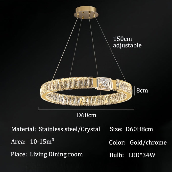 BAMDECOR C3319 Modern Crystal Chandeliers Lighting Fixtures Contemporary Round Chandelier Lighting Fixtures V255-BAM-C3319-1-60