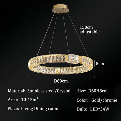 BAMDECOR C3319 Modern Crystal Chandeliers Lighting Fixtures Contemporary Round Chandelier Lighting Fixtures V255-BAM-C3319-1-60