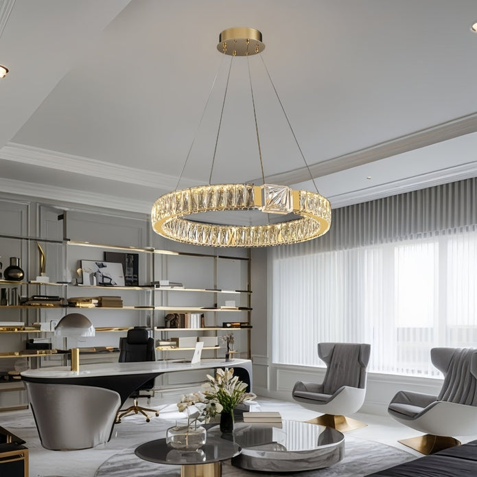 BAMDECOR C3319 Modern Crystal Chandeliers Lighting Fixtures Contemporary Round Chandelier Lighting Fixtures V255-BAM-C3319-1-80